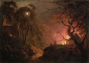 A Cottage on Fire at Night, c.1785-93